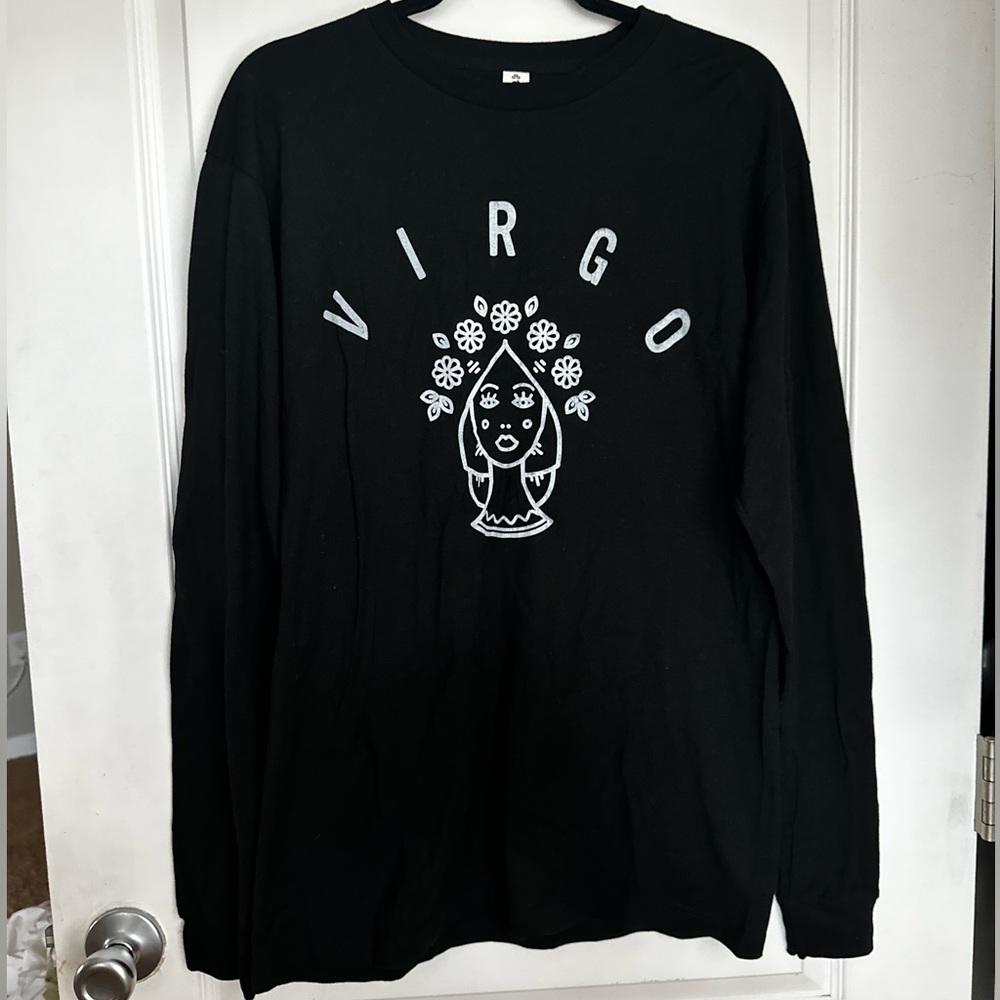 Women’s Black Long Sleeve “Virgo” Top